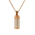 Two-tone cylinder perfume necklace in rose gold and silver with black zircon - Rose Gold