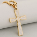 18K gold plated stainless steel cross necklace featuring engraved The Lord's Prayer - Gold And Silver Pendant Only (Without Chain)