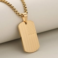 Golden stainless steel American flag dog tag necklace with a minimalist army style pendant - Pendant Only / Gold