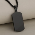 Minimalistischer mattschwarzer Edelstahl Militär-Erkennungsmarken-Anhänger mit Boxkette - Schwarz (Nur Anhänger, ohne Kette)