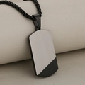 Minimalistischer Herren-Militär-Anhänger in Silber und Schwarz mit Kasten-Halskette - Silber Und Schwarz Kontrast (Nur Anhänger (Ohne Kette))