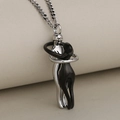 Collana con ciondolo abbraccio creativo in acciaio inossidabile nero e argento per coppie - Solo Pendente Argento E Nero (Senza Catena)