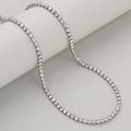 Silberne 3mm Tennis-Halskette mit einer einreihigen Reihe funkelnder Zirkonia-Steine - Silber Farbe Weißer Stein