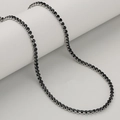 Schicke silberne Tennis-Halskette mit einer einreihigen 3mm schwarzen Zirkonia-Kette - Silber Schwarz Onyx