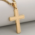 Minimalistische gouden roestvrijstalen kruishanger met geborstelde afwerking en box ketting - Minimalistische Kruishanger / Goud (Alleen Hanger)