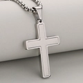 Minimalistische geborstelde zilveren roestvrijstalen kruishanger met boxketting - Geborsteld Zilveren Kruishanger / Zilver (Alleen Hanger)