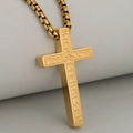 Gouden roestvrijstalen kruishanger met Noordse runen en Keltische knoop aan ketting - Goud (Alleen Hanger (Zonder Ketting))