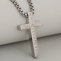 Gepolijste roestvrijstalen Viking rune kruis ketting met box ketting en Keltische knoop - Zilver (Alleen Hanger (Zonder Ketting))