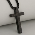 Noorse Viking rune roestvrijstalen kruishanger ketting in mat zwarte afwerking - Zwart (Pendant Only (Without Chain))