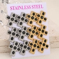 Set di 12 orecchini vintage in acciaio inossidabile con cristalli neri in oro e argento - Base Argento e Oro Pietra Nera