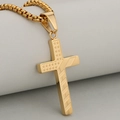 Gold stainless steel American flag cross necklace with stars and stripes detail - Gold