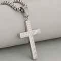 Unisex stainless steel cross pendant featuring American flag stars and stripes pattern - Classic Style-Pendant Only (Without Chain) / Silver