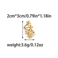 Bague fleurs évidées en acier doré avec détails des dimensions et du poids - US 6 / Style Quatre Fleurs Creuses (R0030-02)