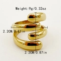 Bague spirale dorée minimaliste avec un design géométrique à trois couches fluides - US 6 / Triple Spirale (R0431-02)