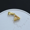 Goldener Dreiecksanhänger Auge der Vorsehung mit klarem Edelstein und gravierter Öse - Gold / Zirkonia