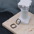 Orecchini a cerchio quadrati in argento S925 canna di fucile con zircone piccolo - Canna di Fucile EH0081