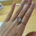 Oval Blue-Gray Gem with Floral Decoration Style(JZ0029)