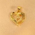 Detail of heart pendant with paved zircon letter P on gold silk fabric background - Letter P Pendant Only (Without Chain)