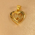 Macro detail of gold heart pendant with crystal encrusted letter W on silk background - Letter W Pendant Only (Without Chain)