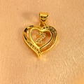 Detailed macro view of a gold heart pendant featuring a zircon-studded initial Z design - Letter Z Pendant Only (Without Chain)