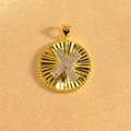 Detail of gold sunburst pendant with crystal-encrusted letter X on shimmering fabric - Letter X / Two Colors