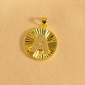 Vergoldeter Medaillon-Anhänger mit Sonnenstrahlen und Strass-Buchstaben A Design - Buchstabe A / Gold