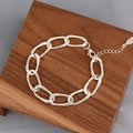 Minimalistisches S925 Sterlingsilber Gliederkettenarmband mit Karabinerverschluss - Silberner Stil (SL0375)