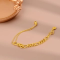 Minimalistische Goldkette mit Kugeln und flachen Gliedern im拼接-Stil-Design - Armband / Gold