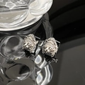 Retro cat ear studs with Indian feather headdress design on reflective background - Indian Chieftain Cat Ear Studs (JZ2093)