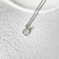 Elegant rabbit pendant necklace with moonstone on a minimalist silver chain for women - Smooth White Gemstone Rabbit Style (JZ2099)