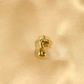 Polished gold bubble letter F pendant with 3D rounded design on silk background - Letter F / Gold