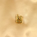 Chic bubble style 3D letter H pendant in polished gold finish over smooth silk - Letter H / Gold