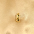 Polished gold bubble letter pendant with a glossy finish on elegant silk background - Letter I / Gold