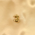 Polished gold bubble letter J pendant with high gloss finish on elegant silk background - Letter J / Gold