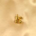 Polished gold-plated letter K pendant in a liquid metal style with a mirror finish - Letter K / Gold
