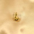 Polished gold bubble letter L pendant charm on champagne silk background - Letter L / Gold