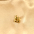 Polished gold bubble letter H pendant with a smooth 3D metallic finish on satin fabric - Letter N / Gold