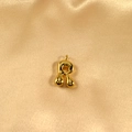 Minimalist 3D bubble letter R gold pendant with a polished metallic finish - Letter R / Gold