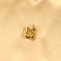 Polished golden bubble letter U pendant charm with minimalist metallic finish - Letter U / Gold