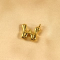 3D balloon style gold letter W pendant with polished finish for personalized necklaces - Letter W / Gold