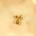 Polished gold bubble letter Y pendant accessory with minimalist mirror finish design - Letter Y / Gold