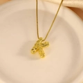 Goldene Halskette mit K-Anhänger und strukturierter Pailletten-Oberfläche im Design - Halskette K / 40+5cm