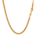 Chunky gold braided wheat chain necklace with 18KGP lobster clasp and polished finish - Thick Gold Style / LL0100