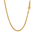 Golden wheat chain necklace for women with 18KGP lobster clasp in PVD gold plating - Thin Gold Color / LL0111