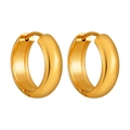 Polished minimalist gold huggie hoop earrings made of durable stainless steel - Gold / 12mm