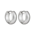 Polished silver stainless steel thick hoop earrings with a minimalist round design - Steel / 8mm