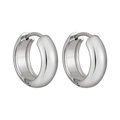 Minimalist silver stainless steel hoop earrings with a polished mirror finish for women - Steel / 10mm