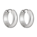 Minimalist silver stainless steel hoop earrings with high polish finish for women - Steel / 12mm