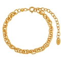 Bracelet élégant en acier inoxydable plaqué or 18K avec chaîne torsadée et fermoir - Style Chaîne Corde Torsadée (SL0151) / 16.5+5cm / Or