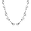 Polished silver beaded necklace with textured wavy links and industrial metallic finish - Silver